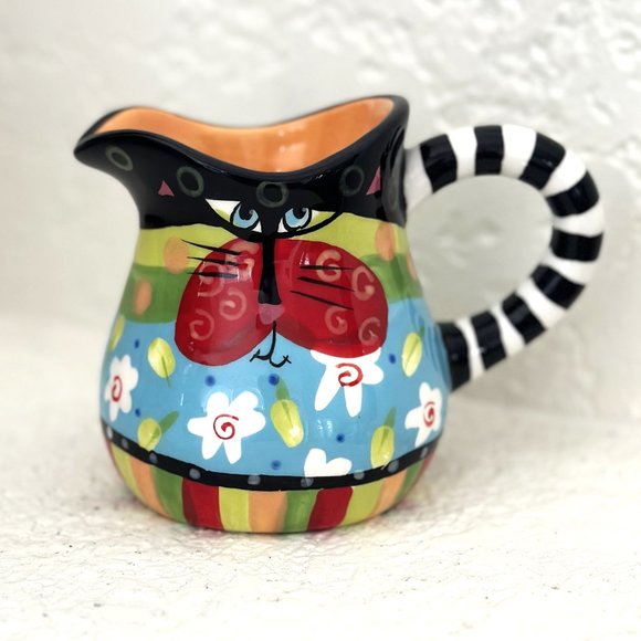 Cat's Meow Joyce Shelton Ceramic Creamer Pitcher 3 1/2" for cat lovers whimsy - Picture 1 of 6